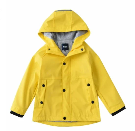 Chaqueta de lluvia de PU para niños, ropa deportiva para niños, chaqueta impermeable al aire libre, impermeable