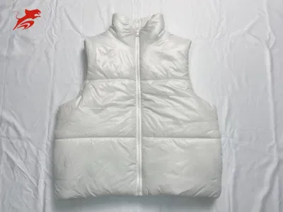 Asiapo China Factory - Prendas de abrigo cortas de invierno sin mangas para mujer, color blanco, soporte cálido