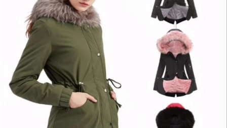 Abrigos de invierno cálidos con capucha para mujer, chaqueta con forro de piel sintética, abrigo cálido para mujer, chaqueta al por mayor de moda, chaquetas largas, abrigo Parka