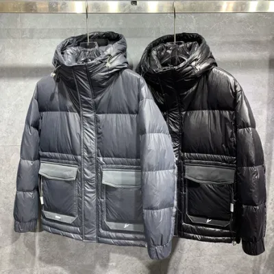 OEM personalizado prendas de vestir exteriores de invierno para hombre de color liso chaqueta acolchada de luz corta chaqueta de plumón de invierno con bolsillos con cremallera